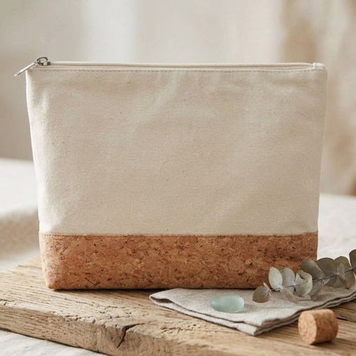 Pochette Portacosmetici in Cotone Naturale e Sughero -“ Selezione Viaggio