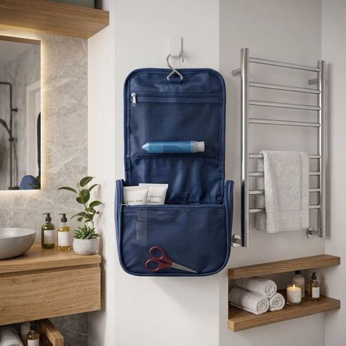 Beauty Case Organizzatore con Gancio Integrato e Multitasche