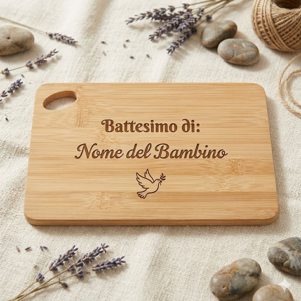 Bomboniera Tagliere in Legno con Incisione Laser