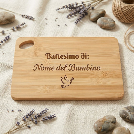 Bomboniera Tagliere in Legno con Incisione Laser