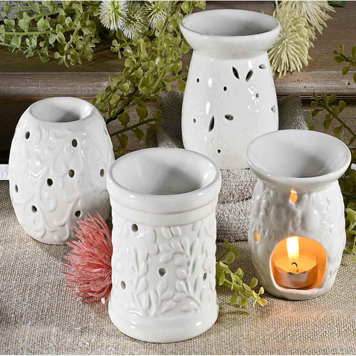Brucia Essenze in Ceramica Bianca