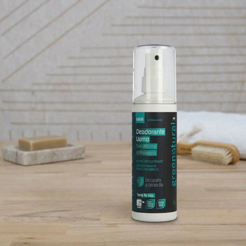Deodorante Uomo Spray all'Allume di Potassio -“ Greenatural