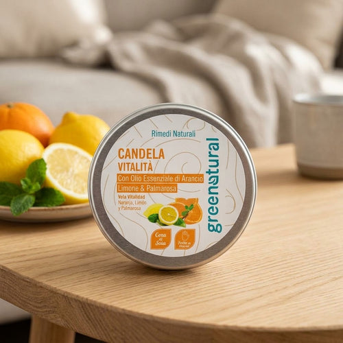 Candela Profumata VitalitÃ  all'Olio Essenziale di Arancio -“ Greenatural