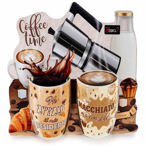 Set 2 Tazzine da Caffè¨ in Porcellana "Coffee Art" (70 ml)