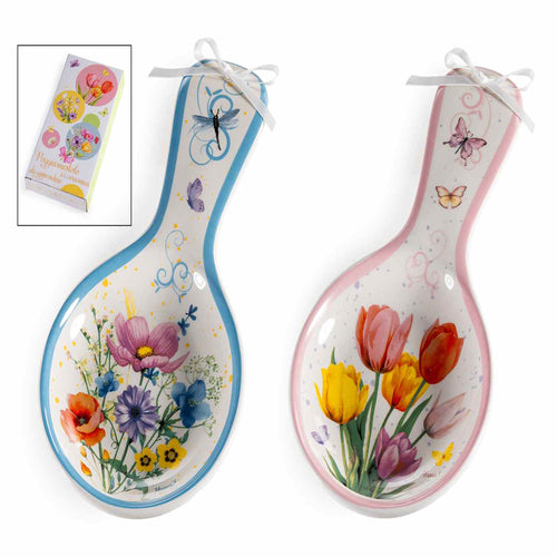 Poggiamestolo in Ceramica Floreale